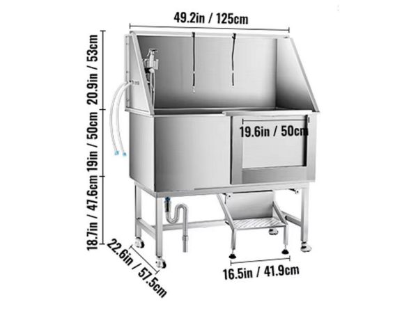 Stainless Steel Dog Grooming Bath Tub - Image 2