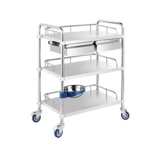 Hospital multi-purpose stainless steel clamp trolley