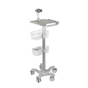 360 rotating flat-clip medical cart with storage basket