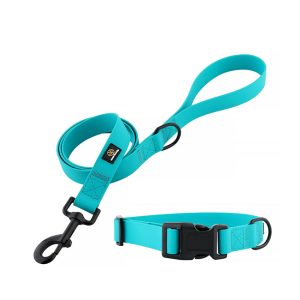 Dog Collar and Leash Set Waterproof PVC Pet Collar